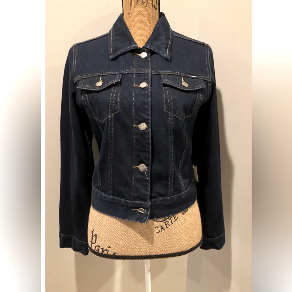 ANGELS DENIM DARK BLUE WOMEN TRUCKER JACKET IN SIZE M